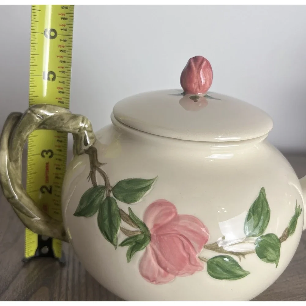 VTG 1940-47 Franciscan Desert Rose Teapot with Lid California USA Signed 4 Cup